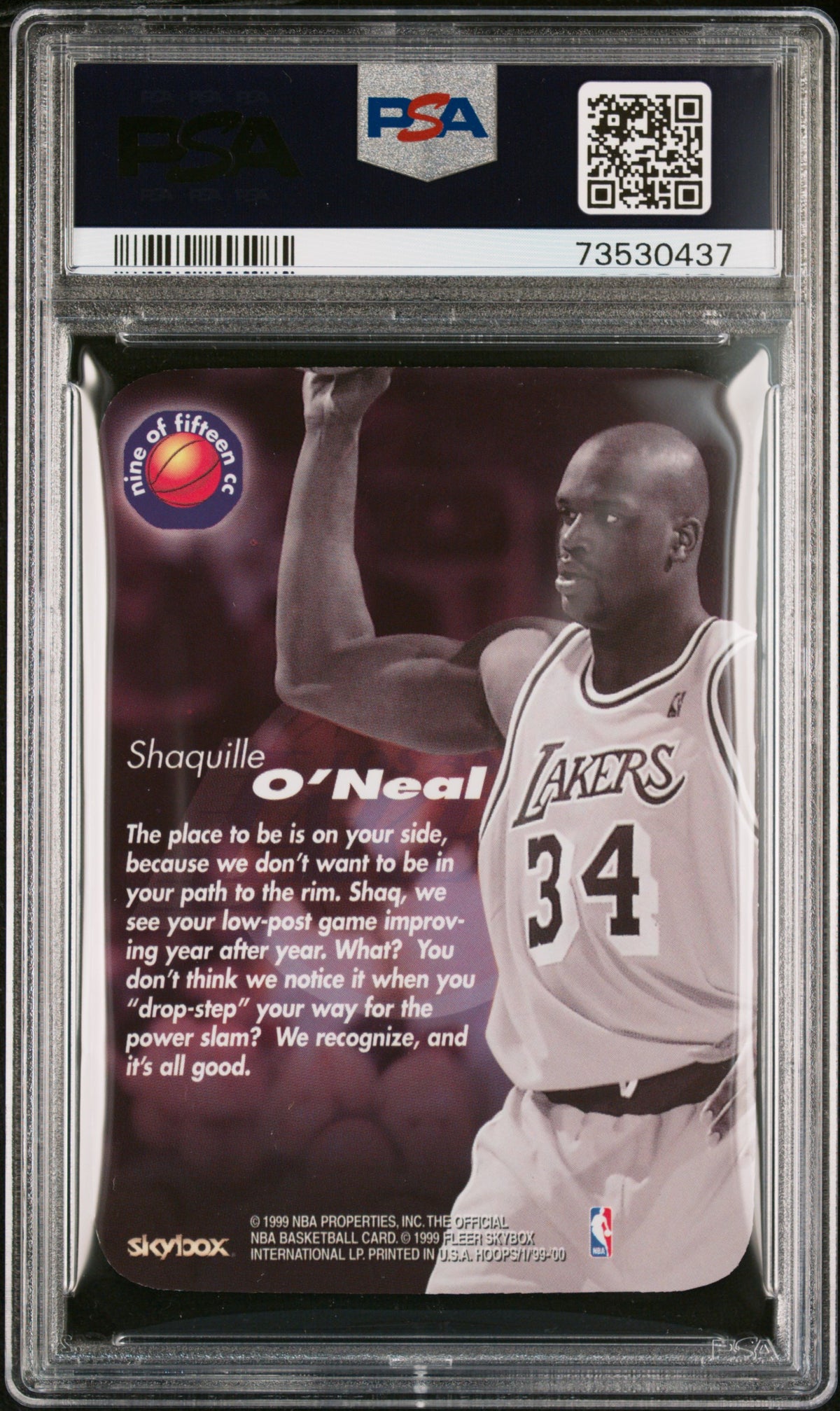 1999 Hoops - Shaquille O'Neal #9 - Calling Card - "Drop Step" - PSA 9