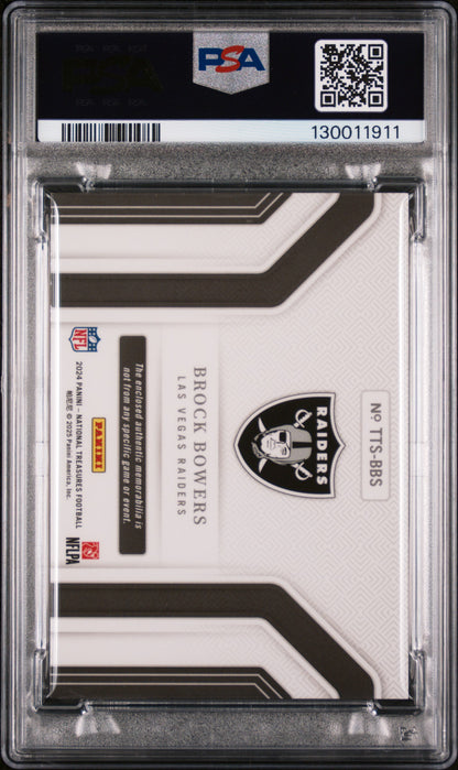2024 National Treasures - Brock Bowers #99 - ROOKIE PATCH /99 - PSA - ROOKIE /99