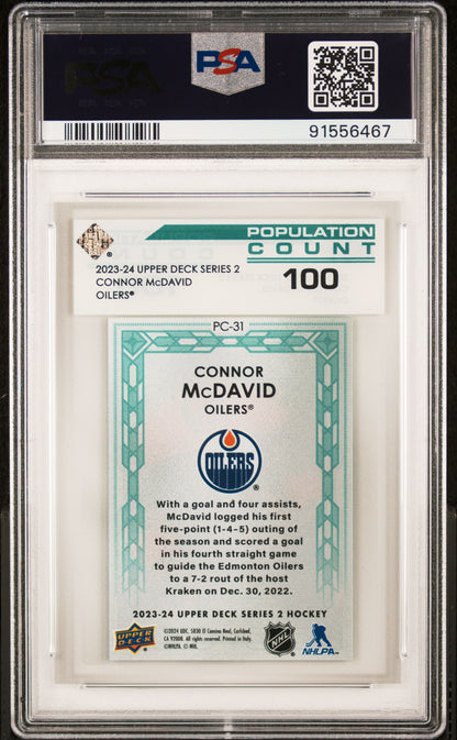 2023 Upper Deck Population Count Connor McDavid #PC31 100 PSA 9