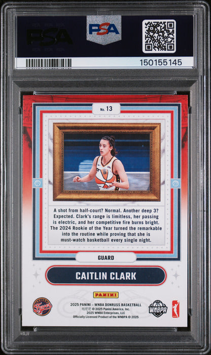 2025 Panini Donruss WNBA - Caitlin Clark #13 - Franchise Features - Fever - PSA