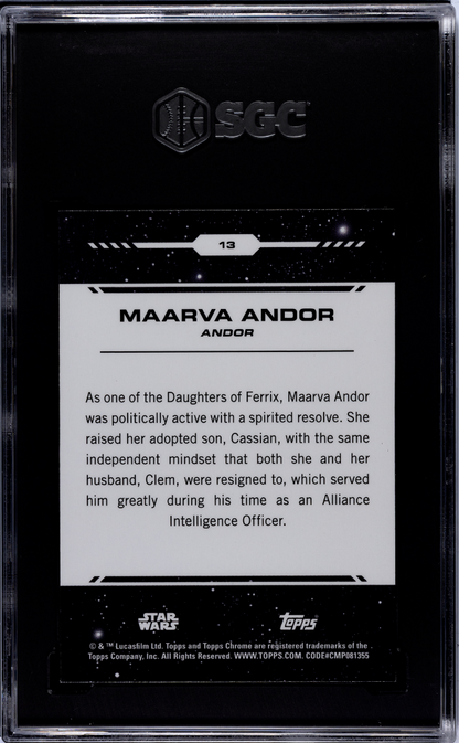 2024 Topps Chrome Star Wars - Maarva Andor #13 - Red Raywave Refractor - SGC 9.5