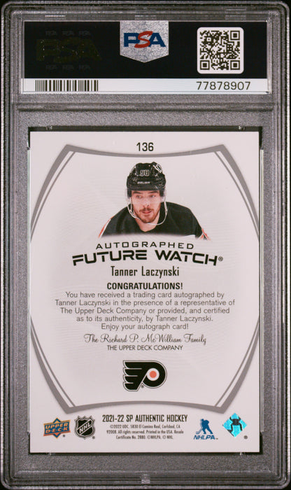 2021 SP Authentic Tanner Laczynski Future Watch Autograph /999 ROOKIE - PSA 10