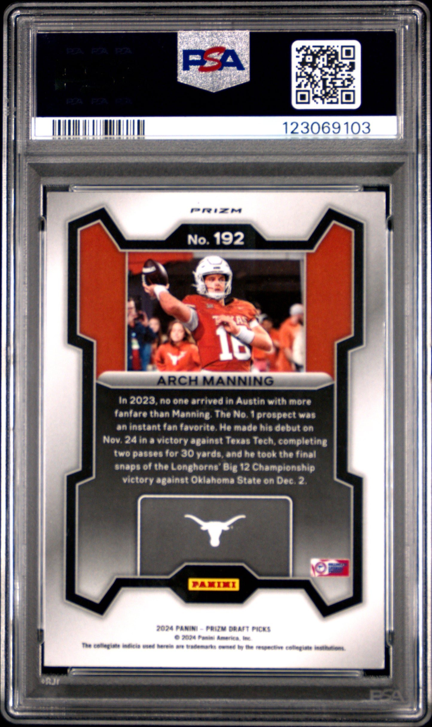 2025 Prizm Draft Picks - Arch Manning - Silver Prizm - PSA - SILVER PRIZM - PSA