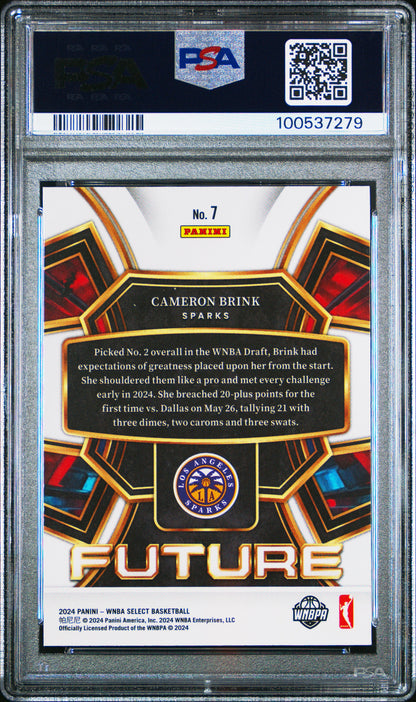 2024 Panini Select WNBA Select Future Cameron Brink ROOKIE #7 PSA 9