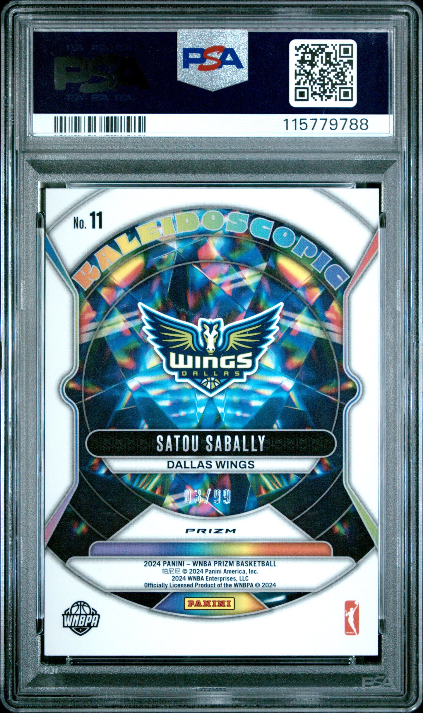 2024 Panini Prizm WNBA- Kaleidoscopic /99 - Satou Sabally #11 - Red /99 - PSA 10