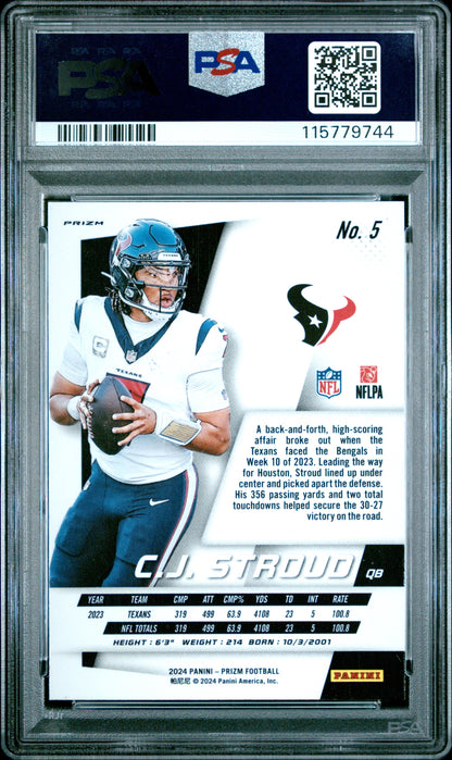2024 Panini Prizm Prizm Flashback CJ Stroud #5 PSA 10