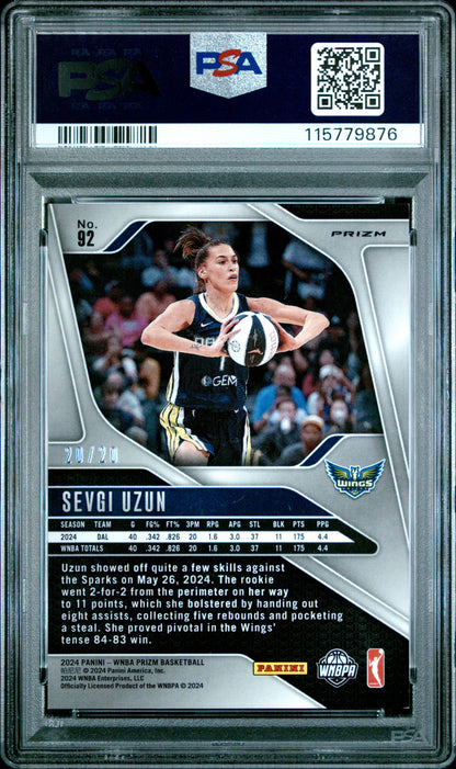 2024 Panini Prizm WNBA - Sevgi Uzun - ROOKIE - Cherry Blossoms /20 - PSA - /20