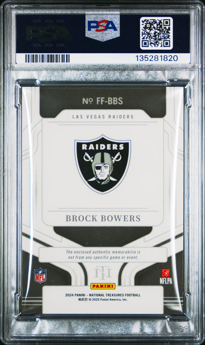2024 National Treasures -Brock Bowers #BBS - ROOKIE PATCH/49 - PSA - ROOKIE /49