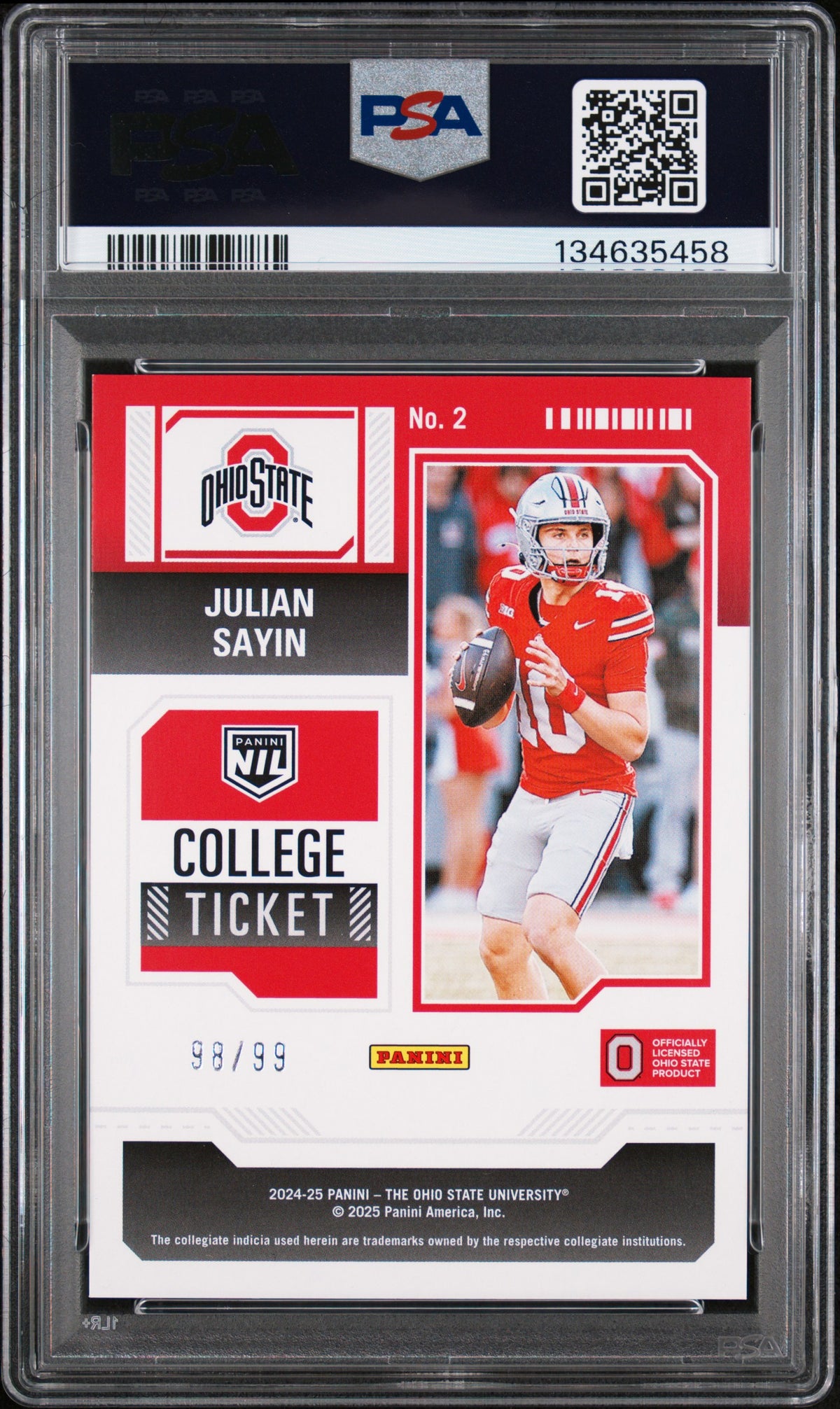 2024 The Ohio State NIL - Julian Sayin #2 - Lightning Spokes /99 - PSA - /99