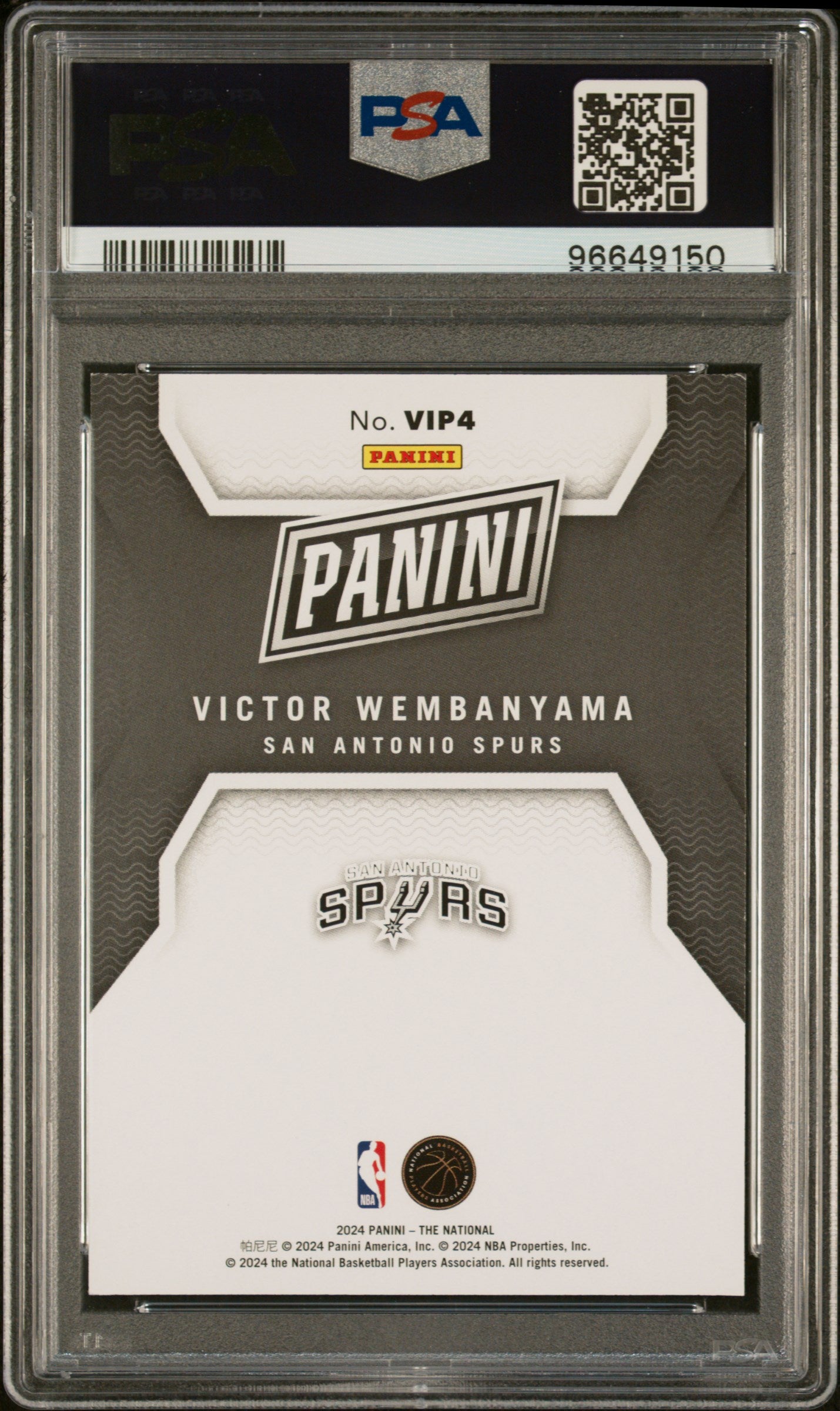 2024 Panini NSCC Vip Promo Pack Victor Wembanyama #VIP4 PSA 8