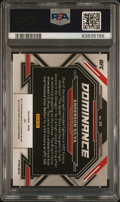 2023 Prizm UFC - Anderson Silva #25 - Dominance - White Sparkle SSP - PSA