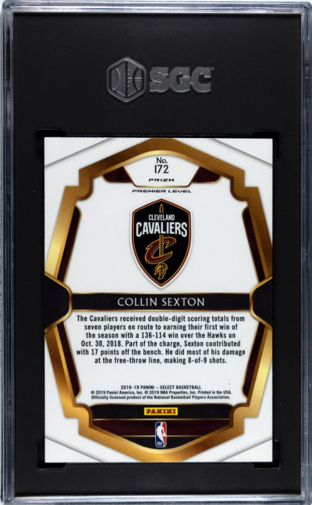 2018-19 Panini Select Collin Sexton ROOKIE #172 Silver Prizm SGC 10