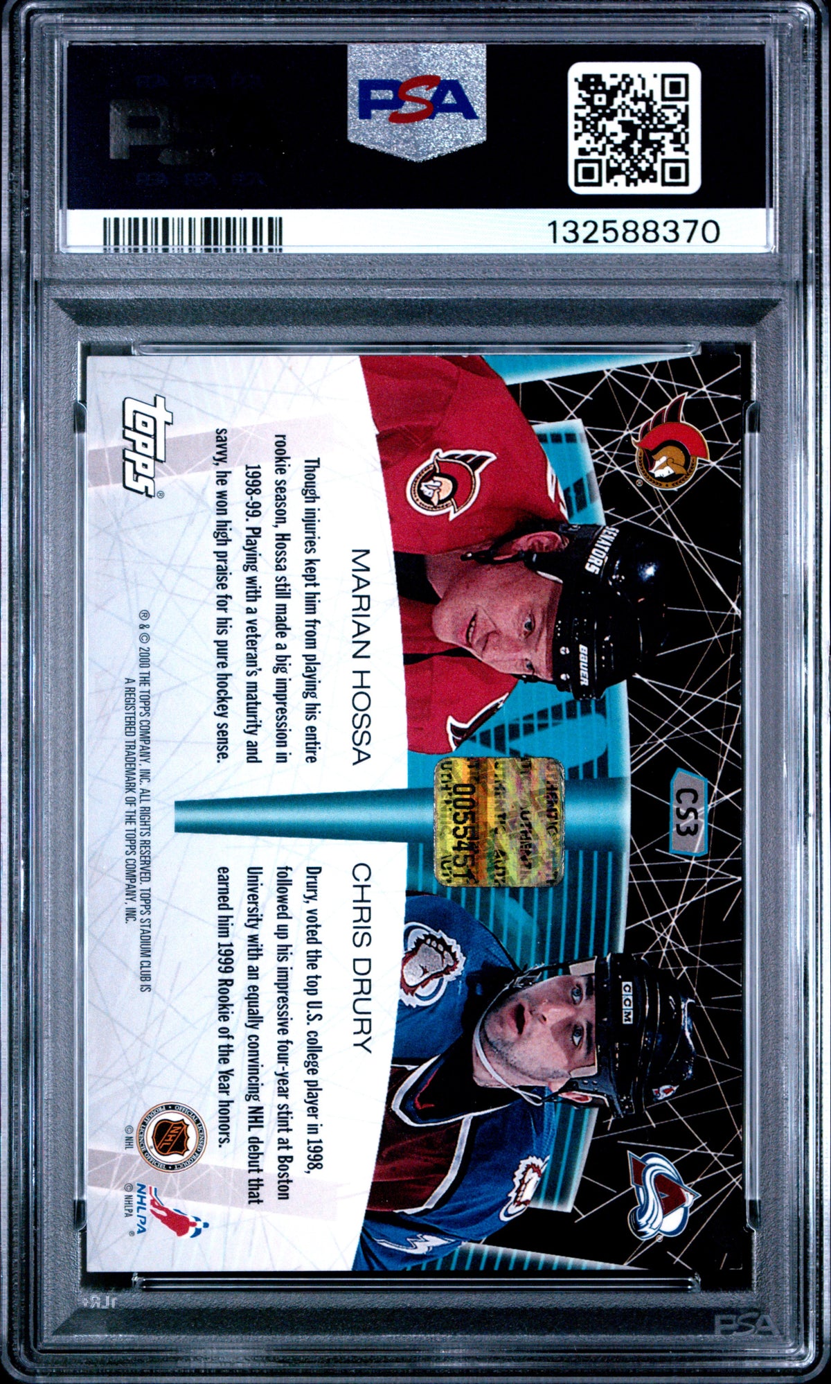 1999 Stadium Club Hockey - Marian Hossa + Chris Drury #CS3 - DUAL AUTO - PSA