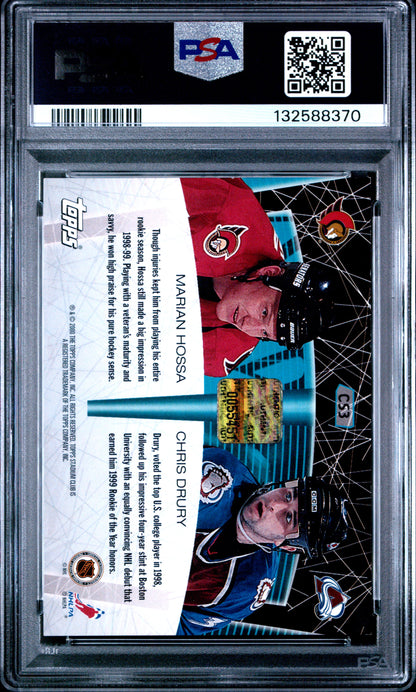 1999 Stadium Club Hockey - Marian Hossa + Chris Drury #CS3 - DUAL AUTO - PSA