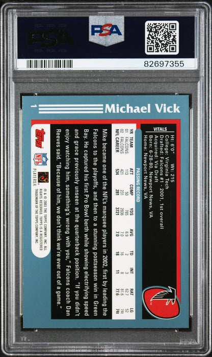 2003 Topps Michael Vick #1 PSA 8