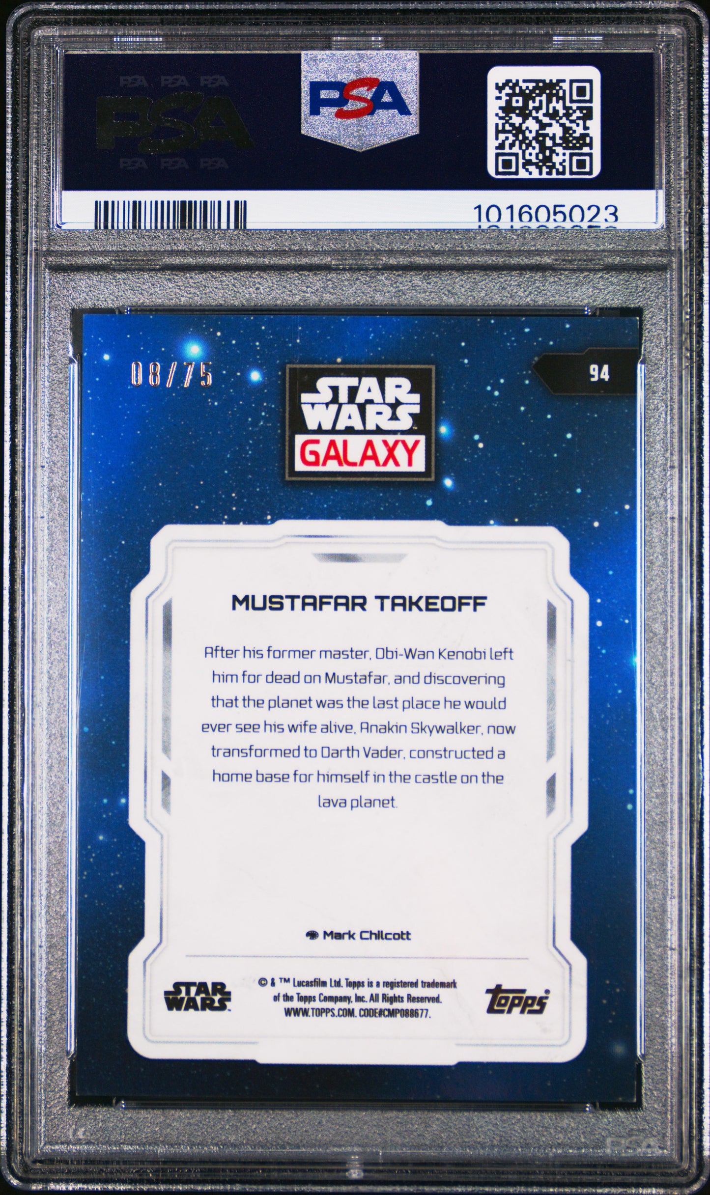 2024 Topps Chrome Star Wars Galaxy Mustafar Takeoff /75 PSA 8 -  /75