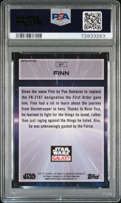 2022 Topps Chrome Star Wars Galaxy Refractor - Finn #87 PSA 9 - Refractor
