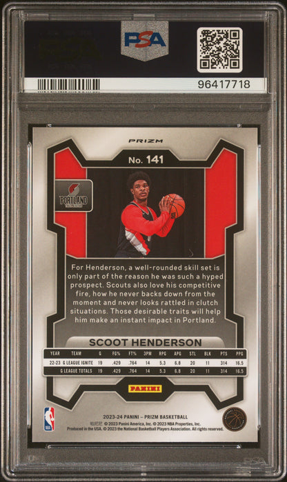 2023 Panini Prizm Scoot Henderson #141 Red Ice PSA 10 - ROOKIE - PSA 10