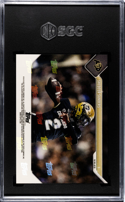 2023 Bowman University Now - Shedeur Sanders #5 - Purple /25 - SGC 9.5 - /25