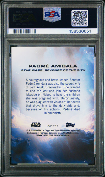 2025 TOPPS CHROME STAR WARS - PADME AMIDALA #AV141 - AUREBESH /99 - PSA - /99