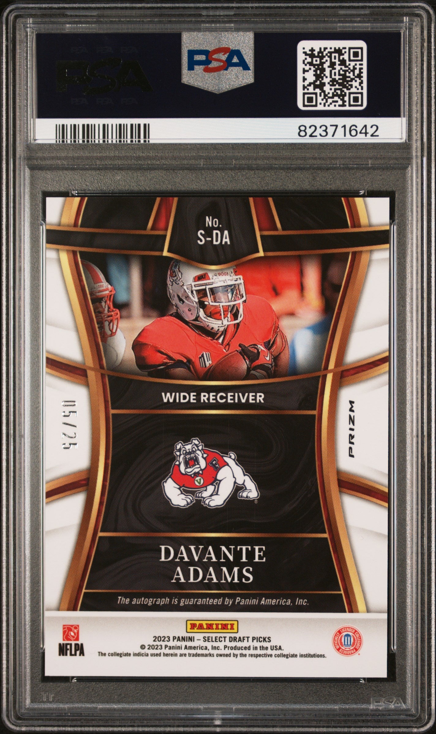 2023 Select Draft Picks - Davante Adams - Tie Dye Prizm /25 - AUTO /25 - PSA 10