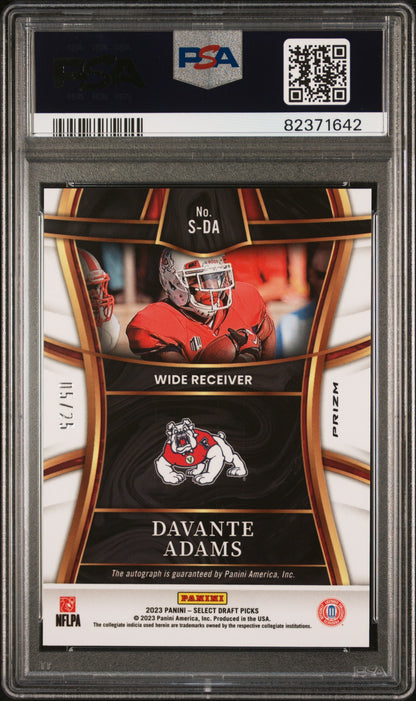 2023 Select Draft Picks - Davante Adams - Tie Dye Prizm /25 - AUTO /25 - PSA 10