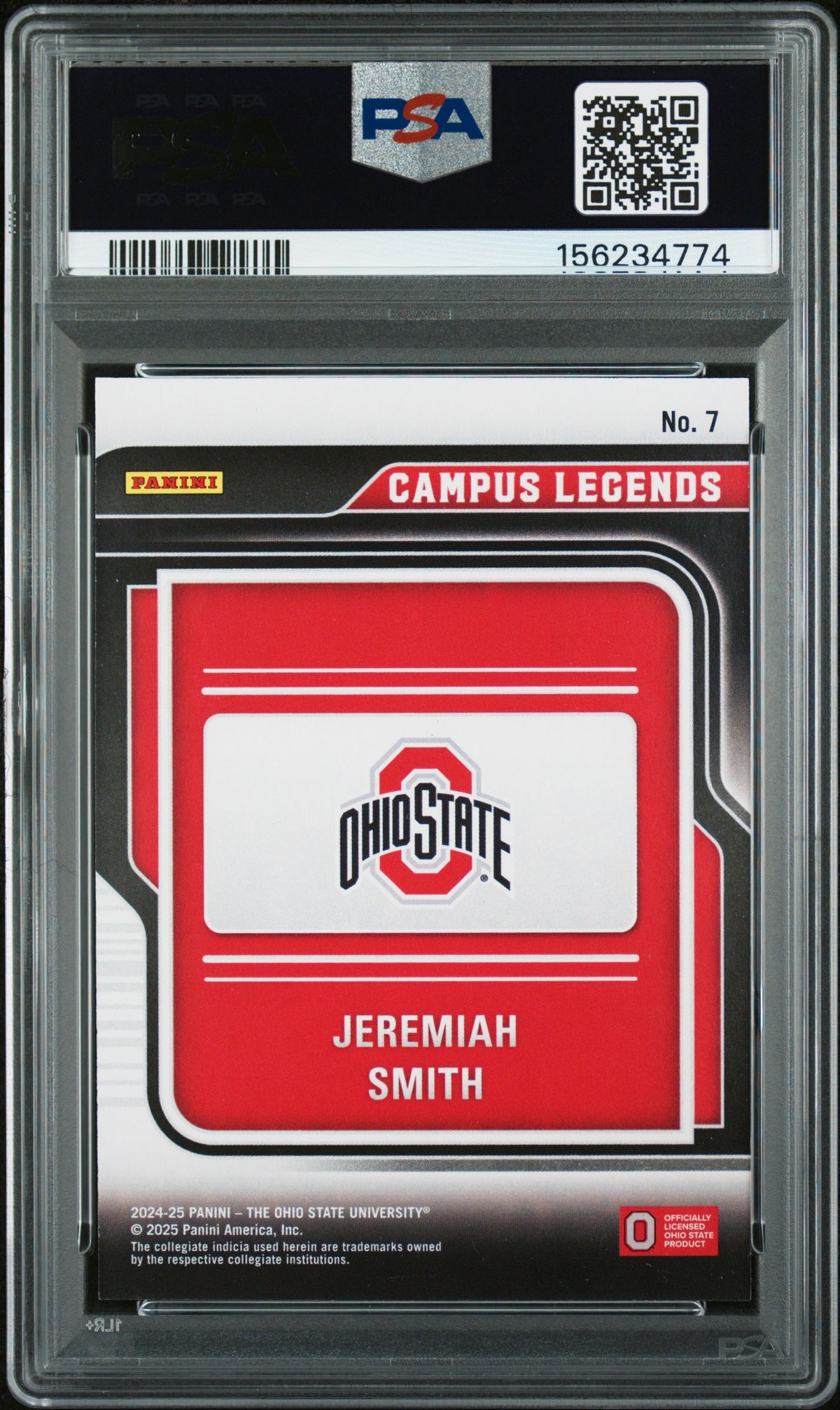 2024 The Ohio State NIL - Jeremiah Smith #7 - Contenders Campus Legend - PSA 9