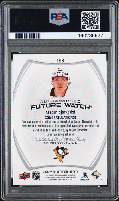 2021 SP Authentic - Kasper Bjorkqvist - FUTURE WATCH AUTO - PSA - INSCRIBED /50