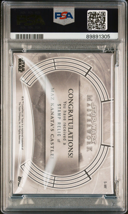 2018 Star Wars Masterwork - Maz Kanata/Finn - Stamp Relic /50 - PSA - PURPLE /50