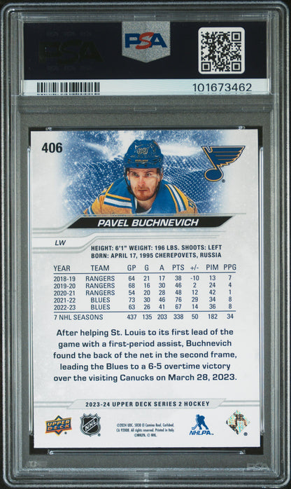 2023 Upper Deck - Pavel Buchnevich #406 - RED Outburst /25 -  PSA /25