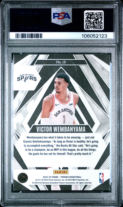 2023 Panini Phoenix - Paragon - Victor Wembanyama #13 -ROOKIE - Blue Ice - PSA