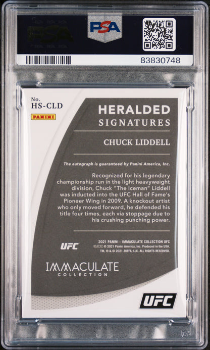 2021 Immac UFC - Chuck Liddell - Heralded Sig /99 - AUTO /99 - PSA 8 Auto 10