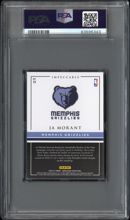 2020 Panini Impeccable Silver NBA Logo /20 Ja Morant #11 PSA 7