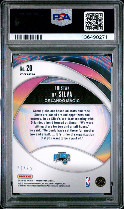 2024 Panini Prizm - Tristan Da Silva #20 - Red Pulsar /75 - ROOKIE /75 - PSA 10