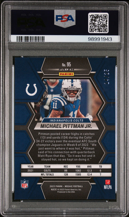 2023 Panini Mosaic Michael Pittman JR. #95 White /25 PSA 8 - /25, ## 14/25