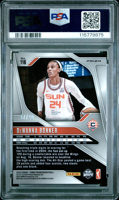 2024 Panini Prizm WNBA - Dewanna Bonner #116 - Cherry Blossoms FOTL /20 - PSA 10