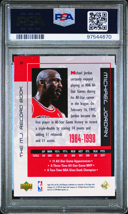 1999 Upper Deck MJ Collection Michael Jordan #57 The M. J. Record Book PSA 7