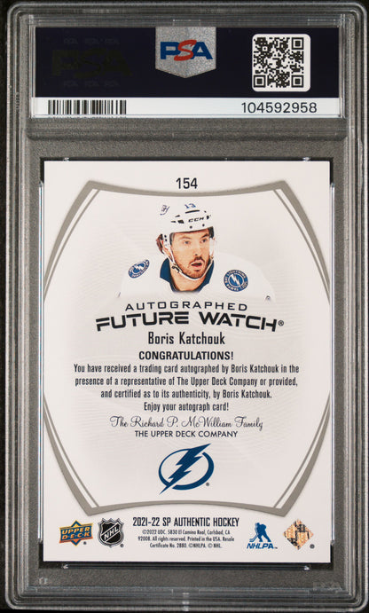 2021 SP Authentic- Boris Katchouk- FUTURE WATCH AUTO /999- PSA 10- INSCRIBED /50