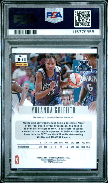 2024 Panini Prizm WNBA - Yolanda Griffith - Throwback Sigs AUTO - PSA - AUTO