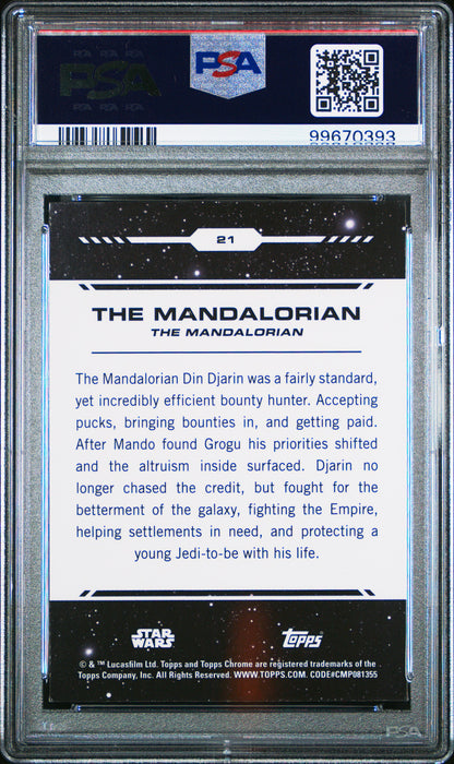 2024 Topps Chrome Star Wars - The Mandalorian #21 - Red Blaster Red Wave - PSA