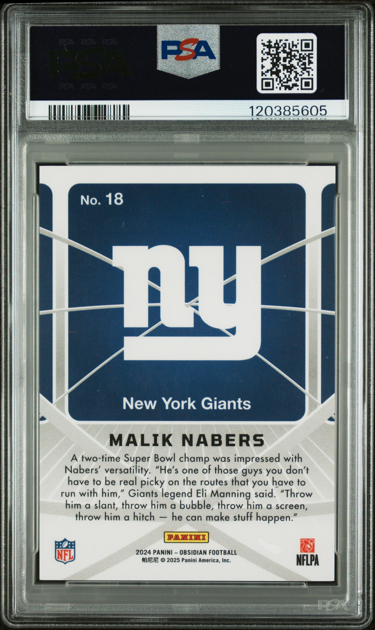 2024 Panini Obsidian - Malik Nabers - Atomic Initials - Orange - ROOKIE - PSA