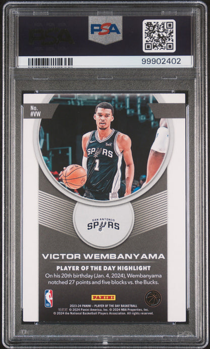 2023 Panini NBA Player Of The Day Victor Wembanyama ROOKIE #VW PSA 9