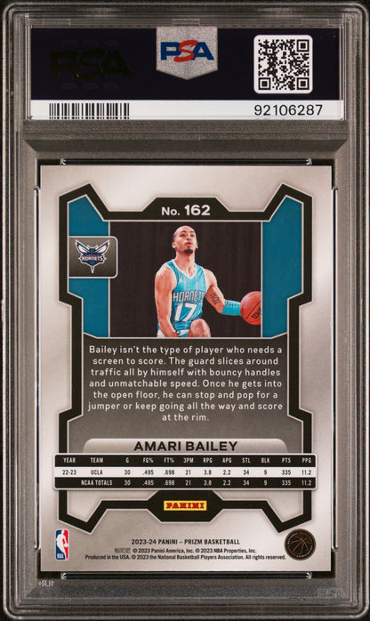 2023 Panini Prizm Amari Bailey ROOKIE #162 PSA 9