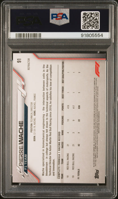 2020 Topps Chrome F1 - Pierre Wache #91 - Refractor - PSA 9 - REFRACTOR