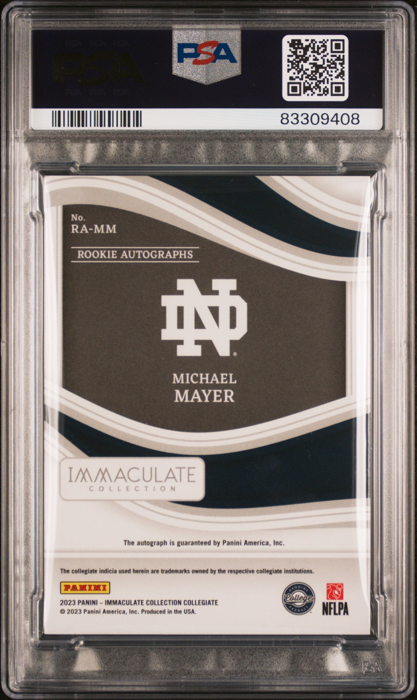 2023 Immaculate College - Michael Mayer #RAMM - Rookie Autographs - PSA - AUTO