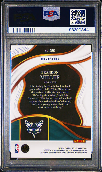 2023 Panini Select Brandon Miller #286 Blue ROOKIE PSA 10