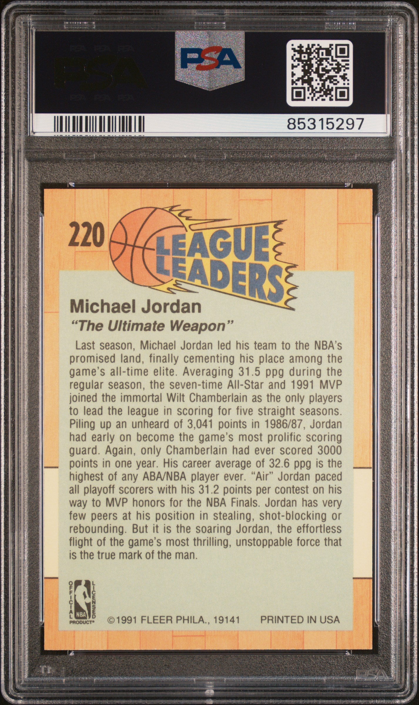 1991 Fleer Michael Jordan #220 PSA 7