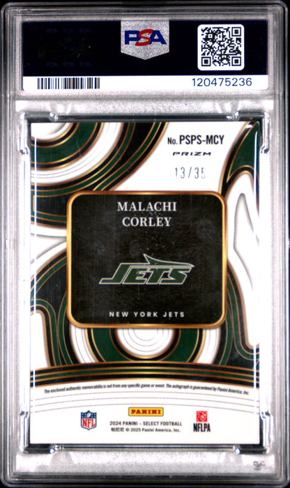 2024 Panini Select - Malachi Corley - ROOKIE AUTO - Orange Pulsar Auto /35 - PSA