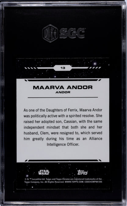 2024 Topps Chrome Star Wars Maarva Andor #13 SGC 9.5