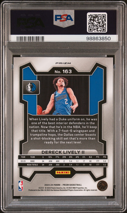 2023 Panini Prizm Dereck Lively II ROOKIE #163 Fast Break PSA 6